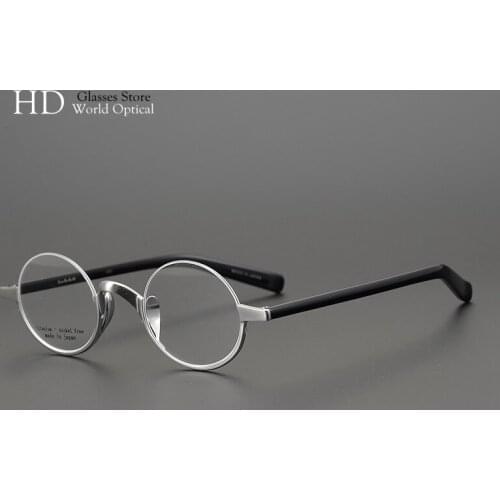Japan Style Small Round Half Frame Retro Eyeglasses Titanium Optical Glasses For Mens Myopia Prescription Reading Glasses Frame