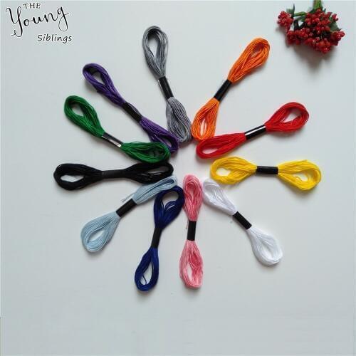 Wholesale 100% Cotton Embroidery Thread Sewing Thread 11 kind of colour select 8pcs/1 packet length 8cm/1reel Wholesale sell