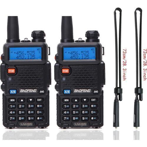 2 Pieces Baofeng UV-5R Interphone VHF 136-174 MHz & UHF 400-520 MHz UV5R Dual Band Dual Display Walkie Talkie Two Way Radio