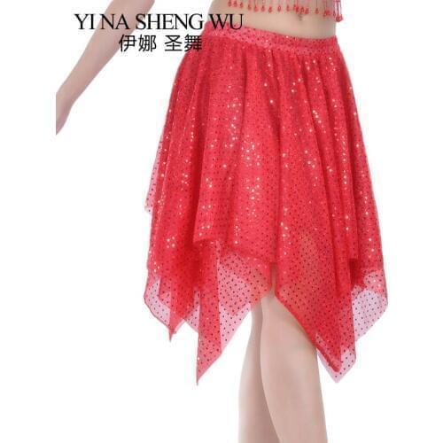 Sexy Belly Dance Skirt Girls Chiffon Belly Dance Practice Short Skirts Women Belly Dance Skirt 9 Colors Dance Performance Skirt