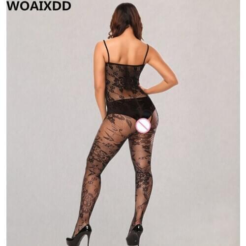 Sexy Bodystocking Fishnet bodysuit Erotic Lingerie Lace costumes Black body suit underwear women for sex crotchless Langerie