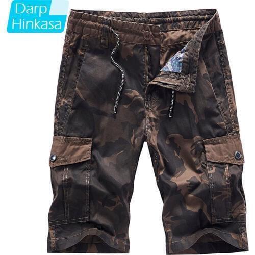 DARPHINKASA Cargo Shorts Men 2020 Summer New Casual Shorts Loose Outdoor Camouflage Tactical Pants Cotton Plus Size 4XL