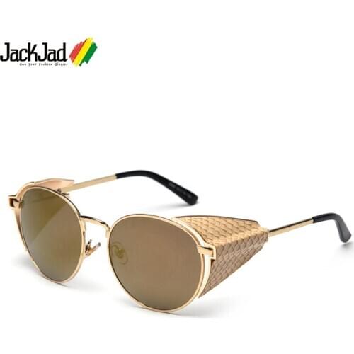 JackJad Vintage Classic SteamPunk Style Metal Side Shield Sunglasses ins Fashion Brand Design Sun Glasses Oculos De Sol S986