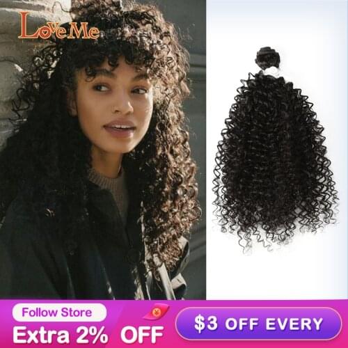 LOVE ME Classic Style Kinky Curly Hair Extensions 24 Inch 2Pcs/Pack Wave Hair Synthetic Heat Resistant Blonde Weave Hair Bundles