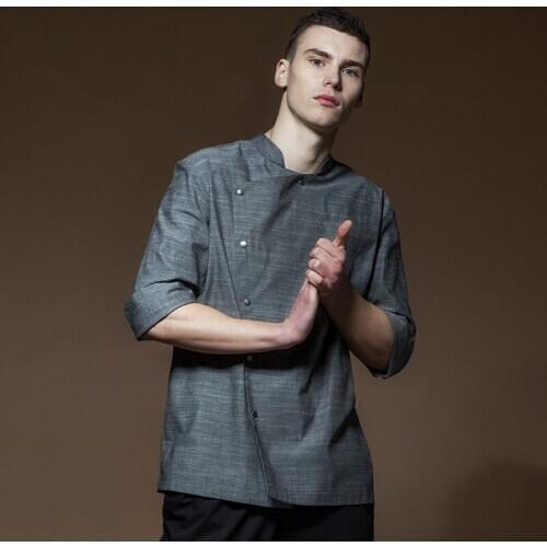 Japanese Korea Style Chef Cook Uniform Top Waiter Work Wear Restaurant Cook Shirt