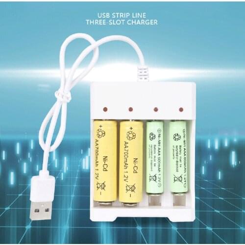 USB 2/3/4 Slots Fast Charging Battery Charger Short Circuit Protection AAA and AA Rechargeable Battery Station High Quality