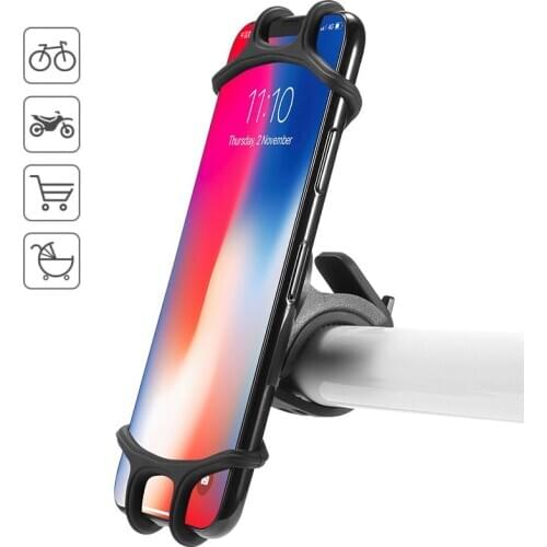 Bike Phone Holder Silicone Bicycle Front Beam Mobile Phone Navigation Bracket Anti-fall MTB Riding Bracket Cycling Accessories