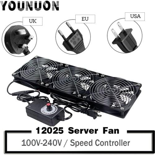 120mm 3000RPM Fan cooling With controller 12cm 12V 220V Btc Machine Chassis Workstation Cabinet Radiator Server fan