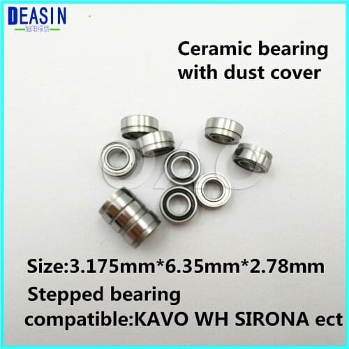High Quality KAVO compatible handpiece bearing dental bearings ceramic balls with dust cover 10pcs stepped bearing