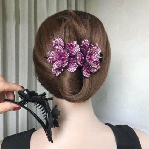 Female Big Rhinestone Flower Hair Claw Duckbill Headdress Head Clip Hair Clip Claw Hair Accessories Fashion Hair Accessories