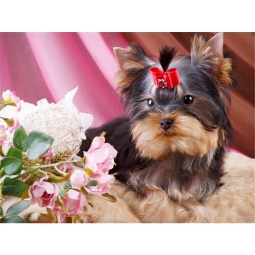 Animal Dog DIY 11CT Embroidery Cross Stitch Kits Craft Needlework Set Cotton Thread Printed Canvas Home Decoration On Room