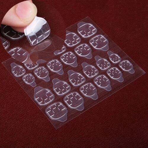 1/5/10Sheet DIY Nail Tip Transparent Double Sided Self Adhesive Sticker Jelly Waterproof False Art Extension Glue Tool Drop Ship