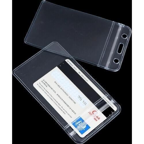 10Pc/lot Anti-theft Brush ID Card Protector Peerless Waterproof Vertical Transparent Vinyl Plastic ID Card Bag Case Badge Holder