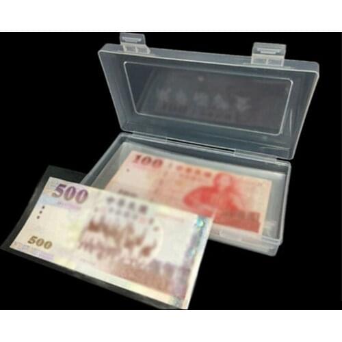 100pcs Banknotes Bags Transparent With Lid Storage Box Collection Coin Jewelry Container Case Store Money Protection Box