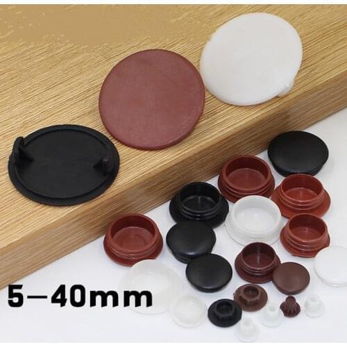 50pcs! 5-40mm round hole cover Plastic furniture decoration pressure cap stopper cupboard cabinet screw hole dust plug Hardware