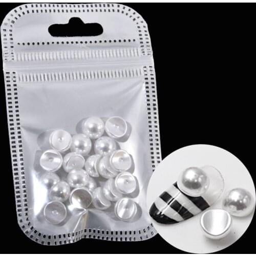 1Pack Nail Rhinestones Pearl White/Beige/Gray Acrylic Pearls for Nail Accessories 6/8/10mm Size Beads Nail Art Decorations ZD/86