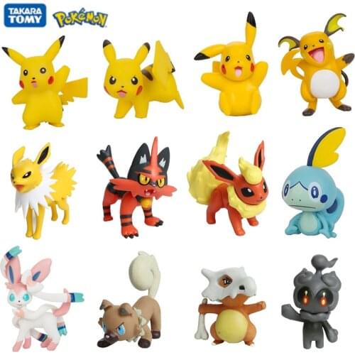41Pcs Tomy Different Styles Pokemon Figures Model Collection 3-8Cm Anime Figures Pikachu Squirtle Bulbasaur Kawaii Toy Kids Gift