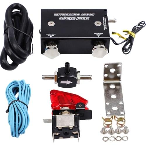 Car Dual Stage Electronic Turbocharger Controller Kit /w Switch Aluminum alloy