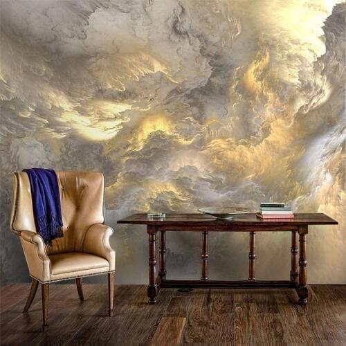 Bacaz 3D Cloud Wall Decor Wallpaper for Living Room Background 3d Wall Mural Wall paper 3d Cloud sticker Wall Coverings