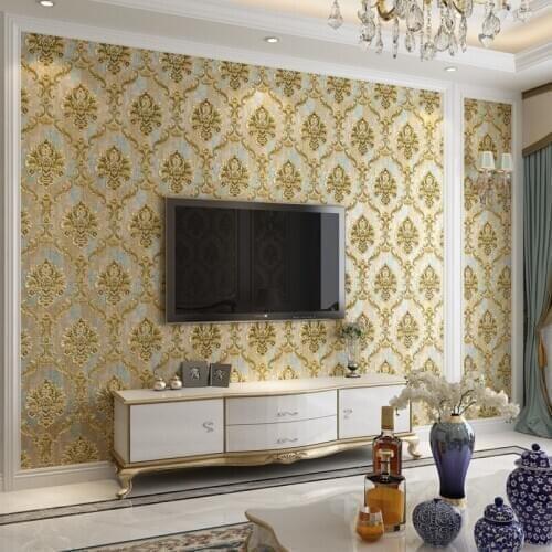 Papers Big Floral Wall European Home Decor Non-woven Flower Wall Paper Roll For Living Room Bedroom Walls Papel Mural Behang