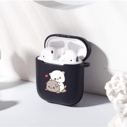 Lover Cartoon Cats Airpods 2 Case Cute Coque Luxury Cover Air Pod Cases DIY Gift Airpod Case Pod Earphone Accessories
