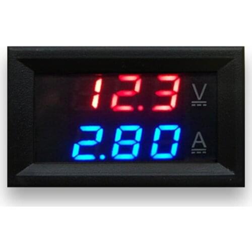 Red Blue 10a Dc0-100v 10a Led Dc Dual Display Digital Voltage Current Meter