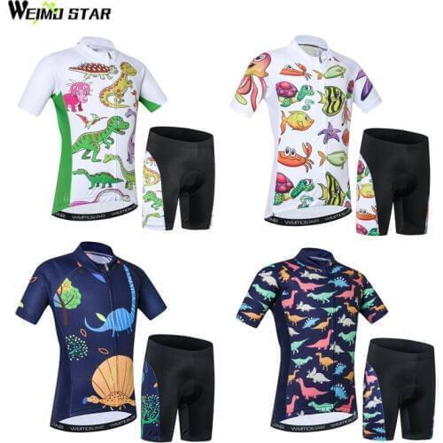 Children Bike Jersey Shorts sets Kids Cycling Clothing Bicycle Jersey Maillot Ropa Ciclismo Boy Girl mtb Cycling Jersey Suit