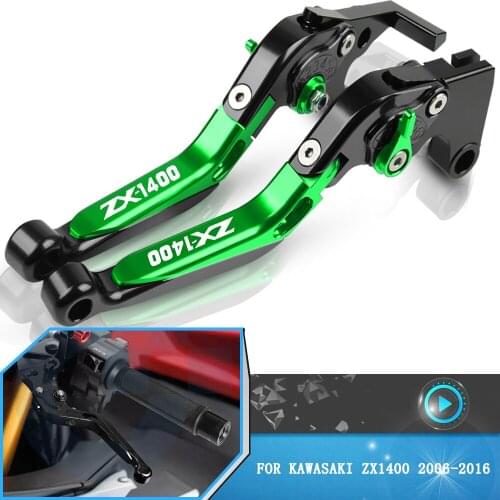 For Kawasaki ZX1400 ZX-1400 ZX zx 1400 2006-2016 2015 2014 2013 2012 Motorcycle Aluminum Foldable Brake Clutch Levers Accessory