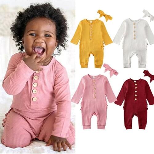 Newborn Baby Girl Boy Autumn Winter Clothes 0-18M Outfit Knitted Ruffle Romper Long Sleeve Ruffles Jumpsuit Clothes
