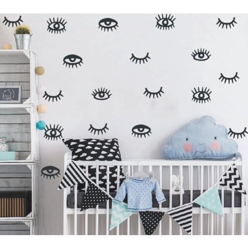 Art Pattern eyelash Wall Sticker Mixed Eye Decals For Home Nursery Room Wall Mural Vinilos Mordern Decor Stickers WA-47