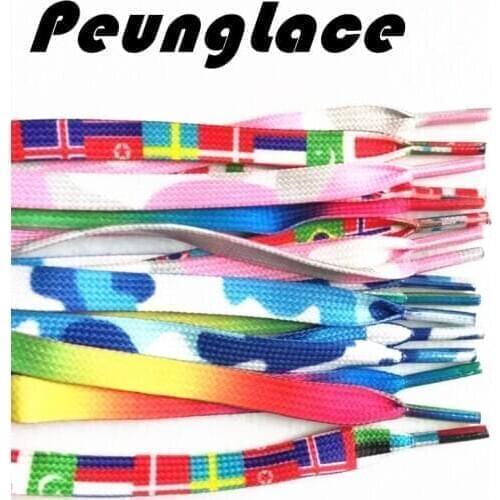 Quality 200 pair/lot Tube Polyester Shoelaces Camouflage Shoelaces