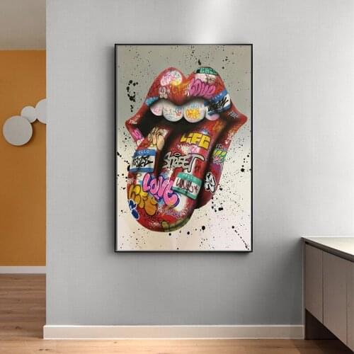 Street Graffiti Canvas Painting Lover Hands Wall Poster and Prints Creativity Wall Art Picture for Living Room Home Decoration