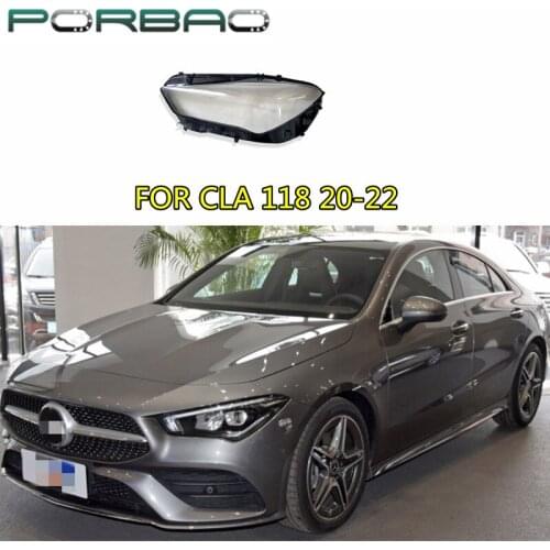 Headlight Lens Cover For 118 CLA 2020-2022 Black border Headlamp Clear Auto Shell Cover Replacement DIY