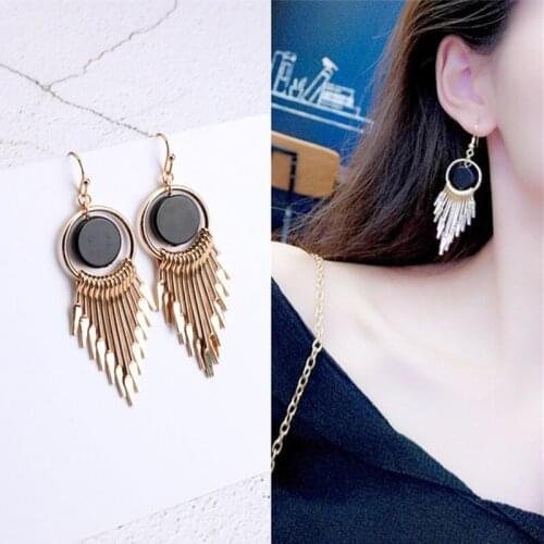 Fashion Hot Metal Tassel Earrings For Women Vintage Round Long Earrings Ethnic Jewelry Party Handmade Gift
