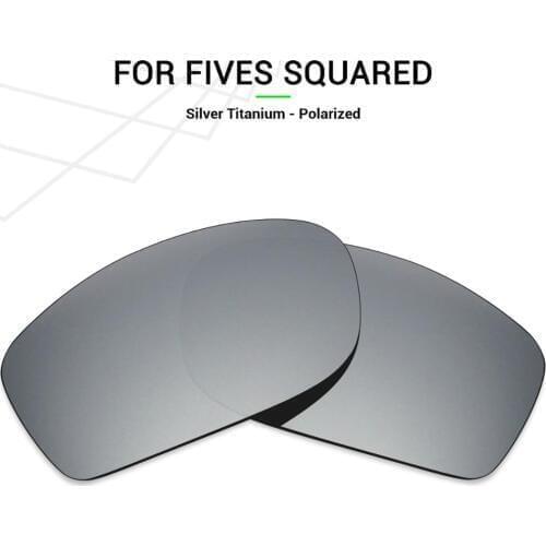 Mryok POLARIZED Replacement Lenses for Oakley Fives Squared Sunglasses Silver Titanium