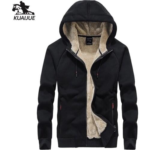 Jacket men L-6XL 7XL 8XL winter Fleece jackets warm coats mens Plus velvet Solid color coat mens Hoodie sweatshirt jacket 8681