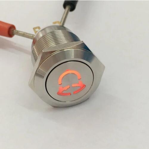 ONPOW 19mm metal stainless steel momentary push button switch with illuminated door bell anti-vandal