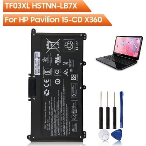 Original Replacement Battery TF03XL For HP Pavilion X360 14-CD Series HSTNN-LB7J HSTNN-LB7X Rechargable Battery 3630mAh + Tools