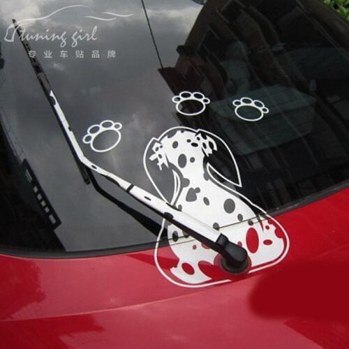 Spotted Dog Dalmatian Car Stickers Cartoon Funny Creative Decals For Rain Wiper Auto Tuning Styling Vinyls D21