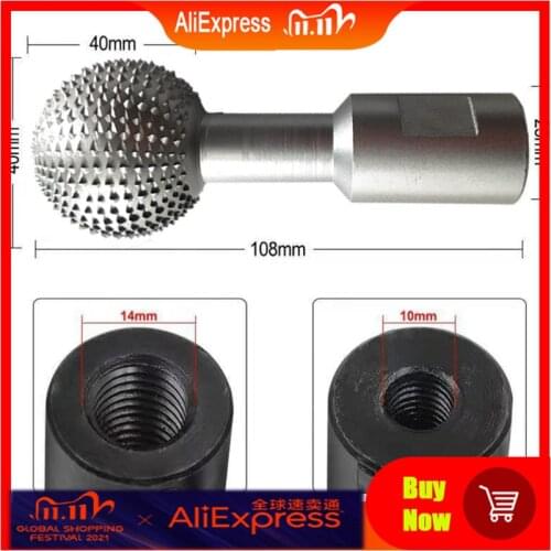 10/14mm Carpenter Angle Grinder Grinding Head Electric Ball-shape Milling Cutter Spherical Wood Groove Carving Tool