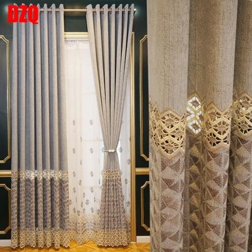 Light Luxury European Curtain Shading Nordic Simple Curtains for Living Dining Room Bedroom