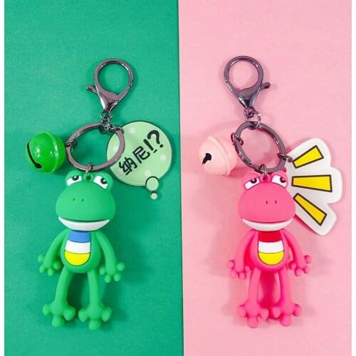 Korean Cartoon Epoxy Long-legged Frog Keychain Cute Creative Frog Doll Key Ring Car Bag Pendant Keyring Gift for Women Couple