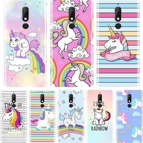 Back Cover For Nokia 2.1 3.1 5.1 6.1 7.1 Plus Soft Silicone Cute Rainbow Unicorn Phone Case For Nokia 7.1 6.1 5.1 3.1 2.1 Case