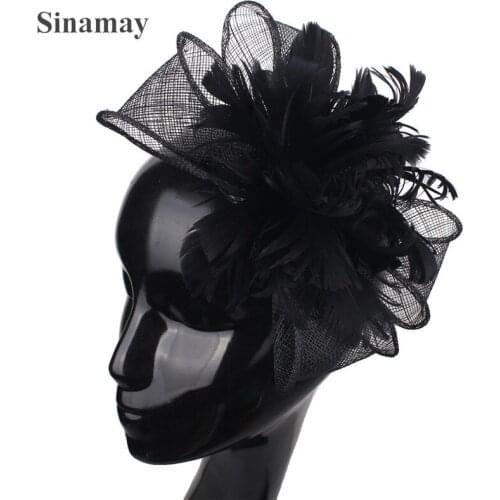 Fancy Feather Flower Wedding Women Headwear Hair Pin Bride Elegant Marry Hair Accessories For Cocktail Occasion Headddress