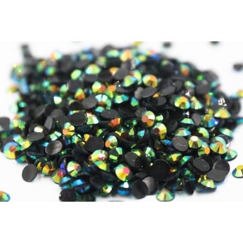 Jelly Metallic Green AB Color Flatback стразы Resin Non hotfix Rhinestones in Bulk Package Plastic Nail Art Decoration Garment