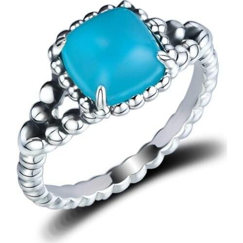 GPY Ring Dazzling Sky Blue Rings Women Anel Feminino 100% 925 Jewelry Sterling Silver Anillos Mujer Wedding Engagement Bagues