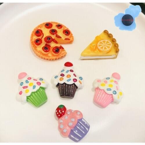 1Pcs Dessert Cake Pizza Food High Simulation Shoe Accessories Resin Charms Shoe Decorations Fit Bracelet Kids Gifts