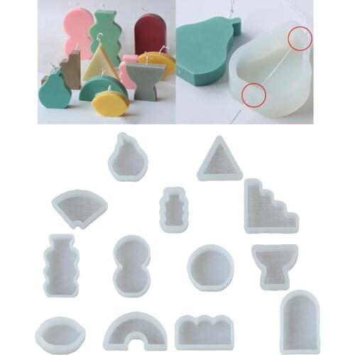 13Pcs Geometric Candle Molds Silicone Soap Mold Resin Art Moulds for Candle Making DIY Epoxy Crafts Supplies