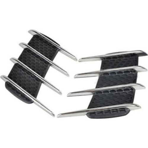2Pcs Shark Gills Car Exterior Decor Stickers Side Vent Air Flow Fender Electroplating surface for more durable in use