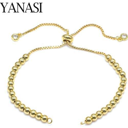 4 Colors Gold Sliver Copper Beads Adjustable Chains Accessories for Jewelry Making Diy Woman Man Bracelet Gift